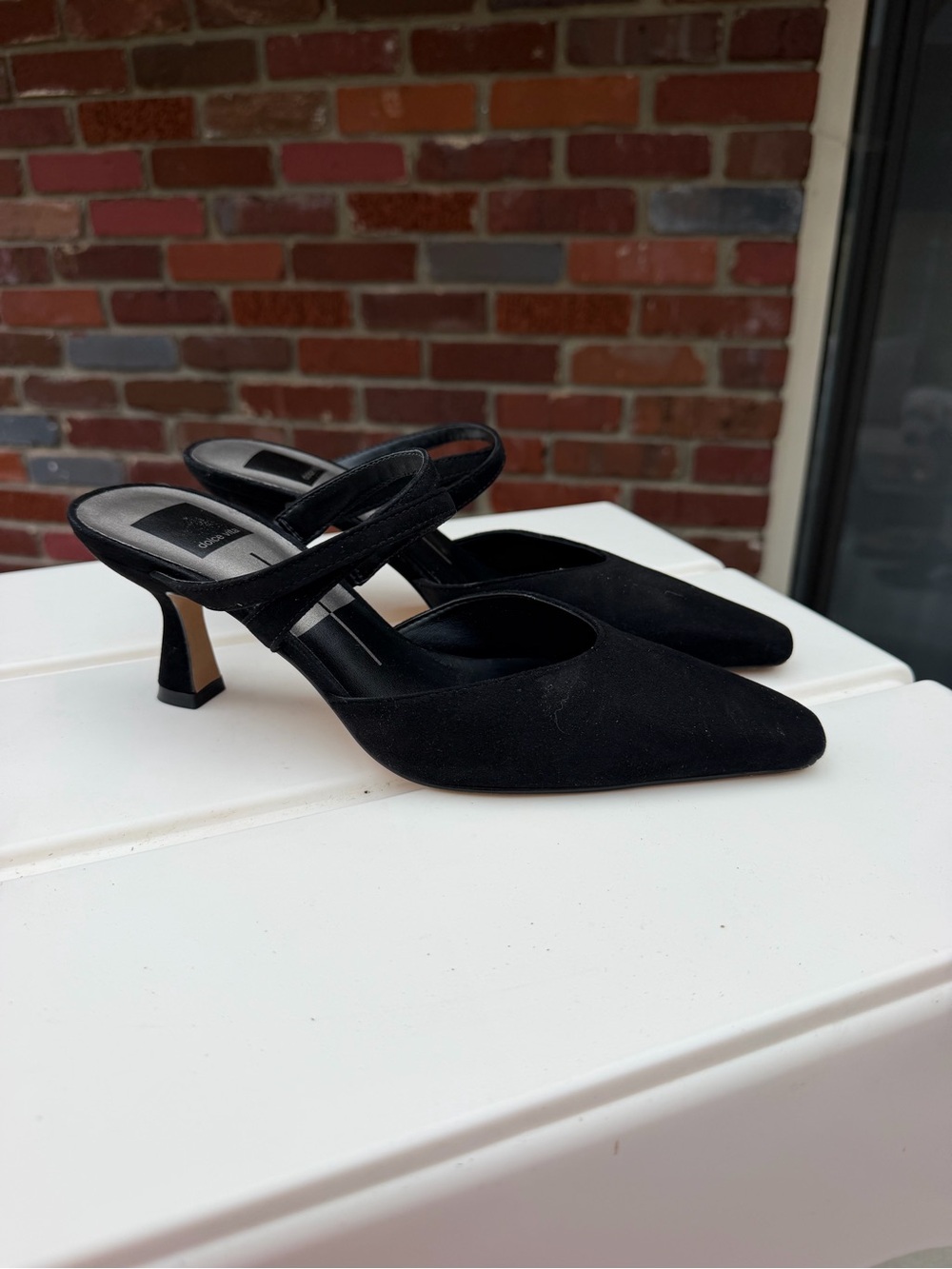 Dolce Vita Black Suede Pointed Toe Strappy Heels - Picture 3 of 7